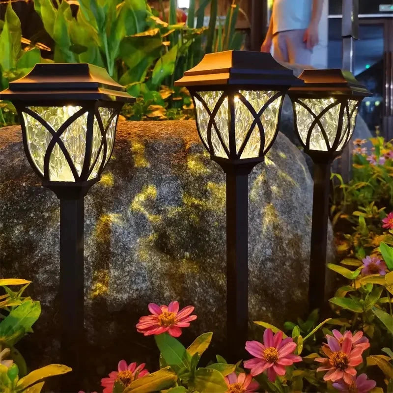 Lampes pic solaires de cour allume les lumières lumineuses de pelouse en plein air LED étanche lumières de voie solaire lumières de chemin de paysage - vue 7 sur 12