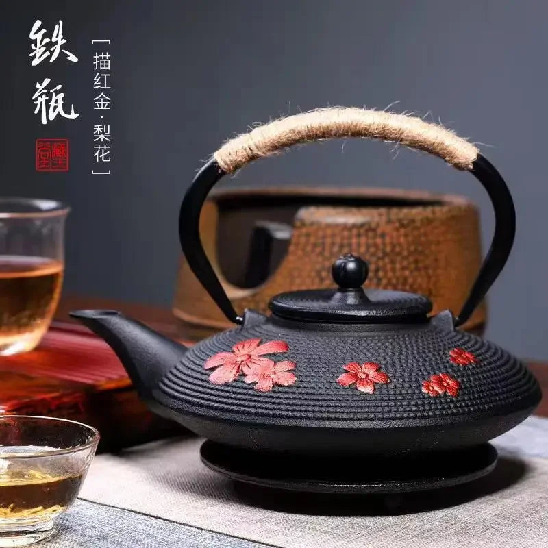 theiere japonaise fonte emaillee avec infuseur filtre maille - vue 3 sur 7