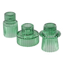 3PCS Set Glass Candlestick,Stick Candle Holder,Transparent Pink Green Amber Color,Wedding Romantic Table Candle Stand,Home Decor