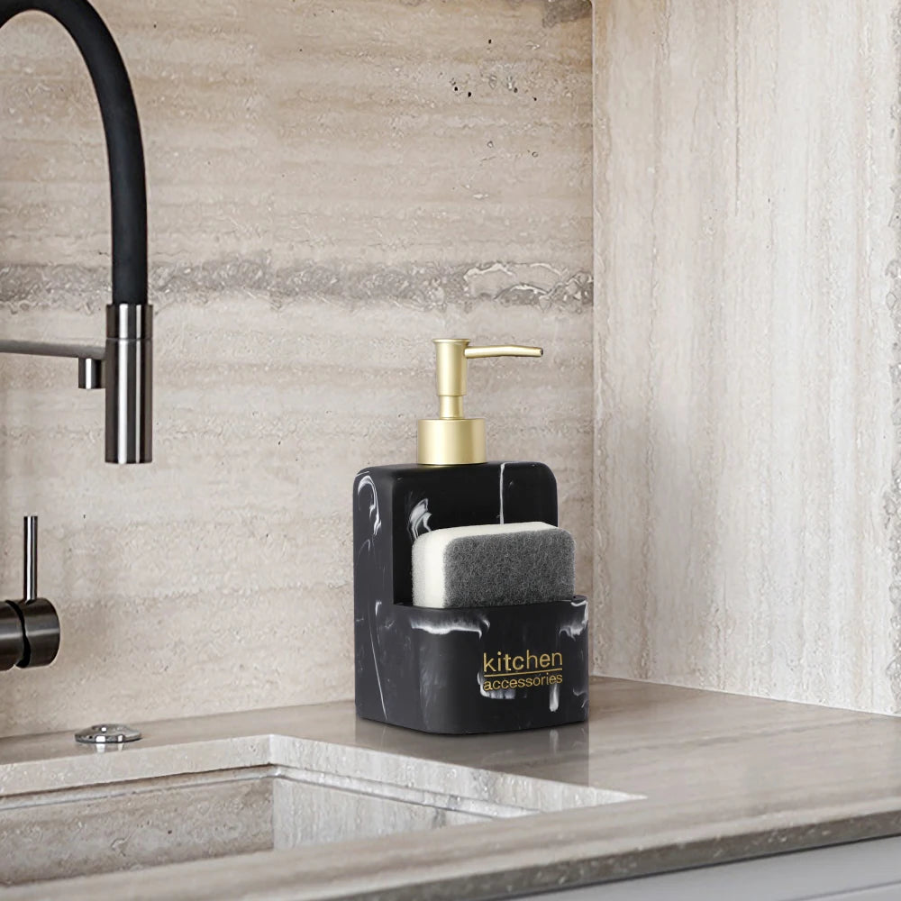 distributeur de savon liquide avec rangement pour accessoires de cuisine - vue 5 sur 14