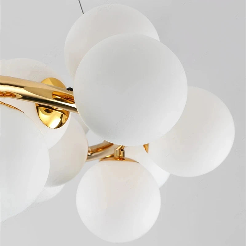 lustre nordique boule de verre led pour décor maison