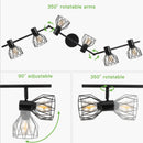 Plafonnier LED 6 voies rotatif - Lumières noires/blanches - Luminaires de plafond - Cage métallique pour plafond E14 - Spot de plafond
