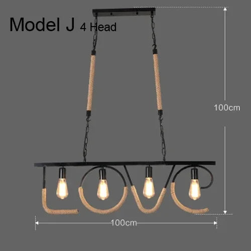Lustre et Suspension rustique industrielle avec cordage - vue 15 sur 21