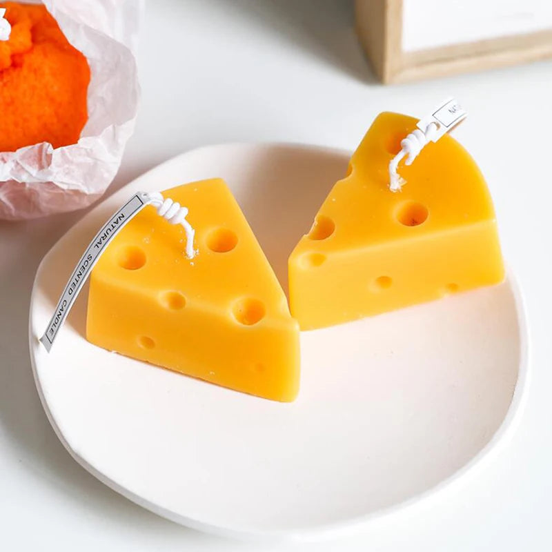 1Pc Soy Wax Candles Creative Orange Lemon Cheese Scented Candle, Home Table Dinner Decoration Aromatherapy Candle, Photo Props - vue 4 sur 10