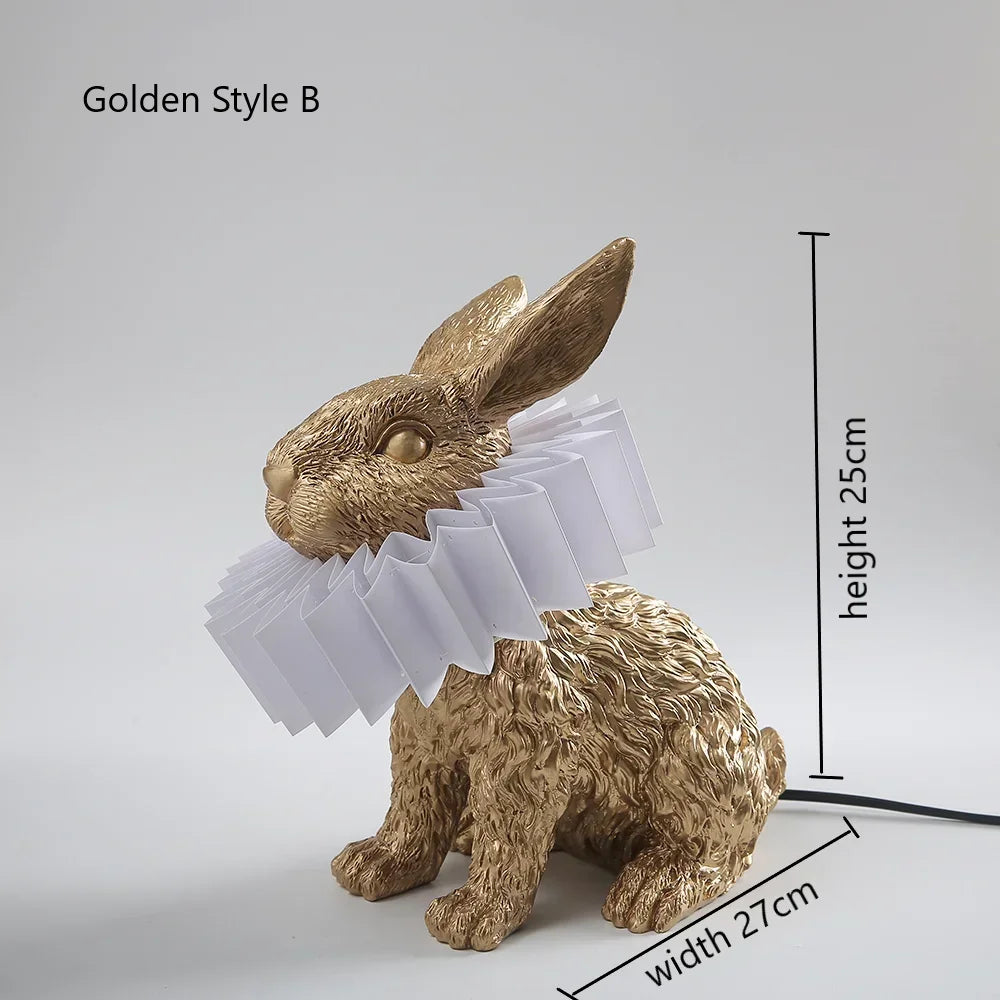 lampe de chevet lapin en résine style nordique décorative et moderne - vue 14 sur 15