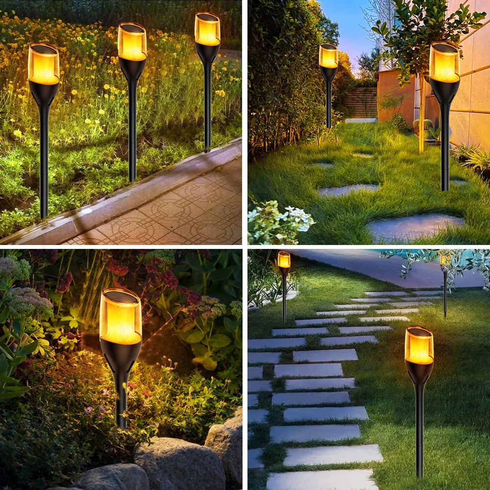 lampes solaires extérieures à flamme pour jardin et patio - vue 6 sur 9