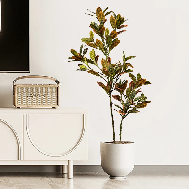 plantes artificielles grandes tailles tropicales ficus codiaeum décor intérieur - vue 3 sur 7