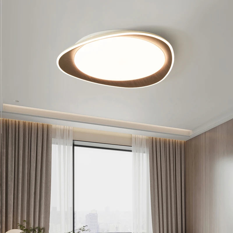 Plafonnier bois véritable chambre lumières LED décor à la maison pour salle d'étude cuisine salon - vue 4 sur 10