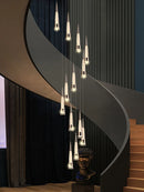 Modern minimalist chandelier for staircases in contemporary acrylic design