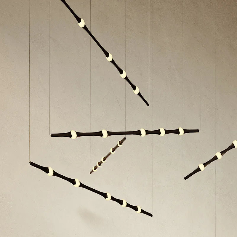 suspension nordique en acrylique design bambou pour décoration intérieure - vue 7 sur 10