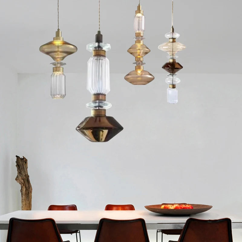 suspension design italienne en verre pour intérieur élégant - vue 3 sur 12