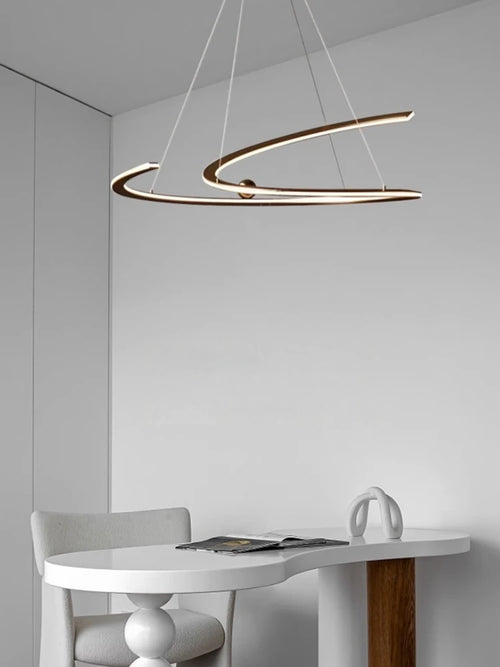 Minimalist circular ring pendant light in modern Nordic design - vue 3 sur 9