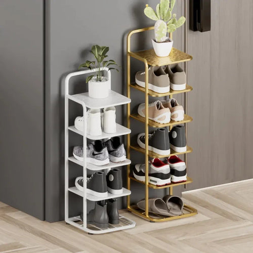 étagère à chaussures moderne en métal pour un rangement vertical élégant - vue 2 sur 12