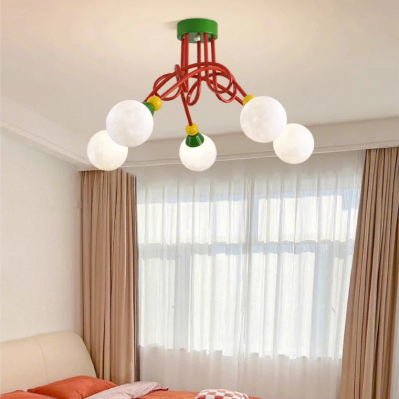 lustre nordique coloré pour chambre d'enfant moderne et simple - vue 4 sur 10