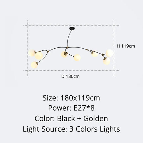 Modern minimalist nordic molecular design chandelier - vue 9 sur 12