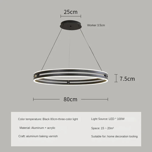 lustre circulaire moderne design créatif pour intérieur lumineux - vue 15 sur 15