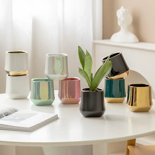 pots de fleurs en céramique nordique décoratifs et colorés