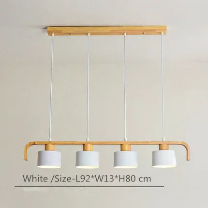 Suspension nordiques abat-jour en métal Led en bois décor à la maison lampe suspendue Restaurant café intérieur créativité lustres luminaires - vue 12 sur 16