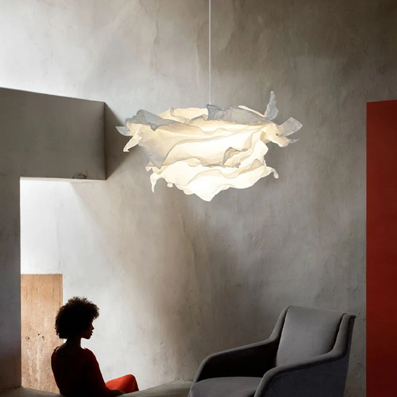 lustre minimaliste en papier led pour éclairage intérieur bricolage - vue 5 sur 12