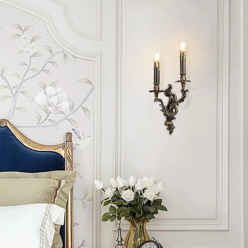 Luminaire rétro français classique Vintage appliques de luxe Royal applique murale Antique en laiton applique murale en cuivre - vue 6 sur 10