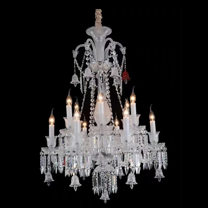 lustre moderne en cristal et chrome pour éclairage élégant - vue 7 sur 12