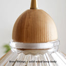 lustre nordique moderne en bois et verre led japonais
