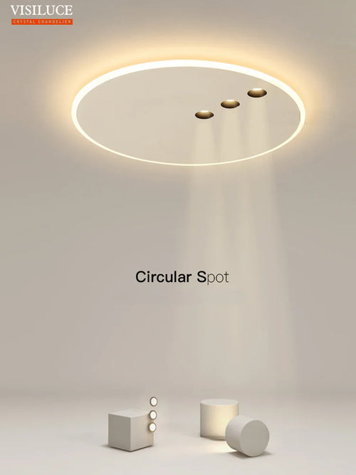 plafonnier led rond minimaliste à intensité réglable pour intérieur
