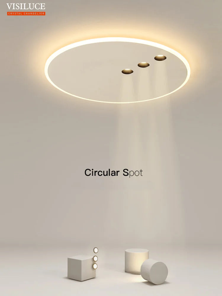plafonnier led rond minimaliste à intensité réglable pour intérieur - vue 3 sur 8
