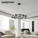 lustre sandyha moderne minimaliste abat-jour verre led suspendu