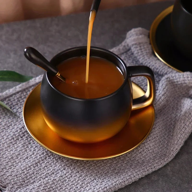 Tasse cafe ceramique style americain effet givre elegant - vue 3 sur 6