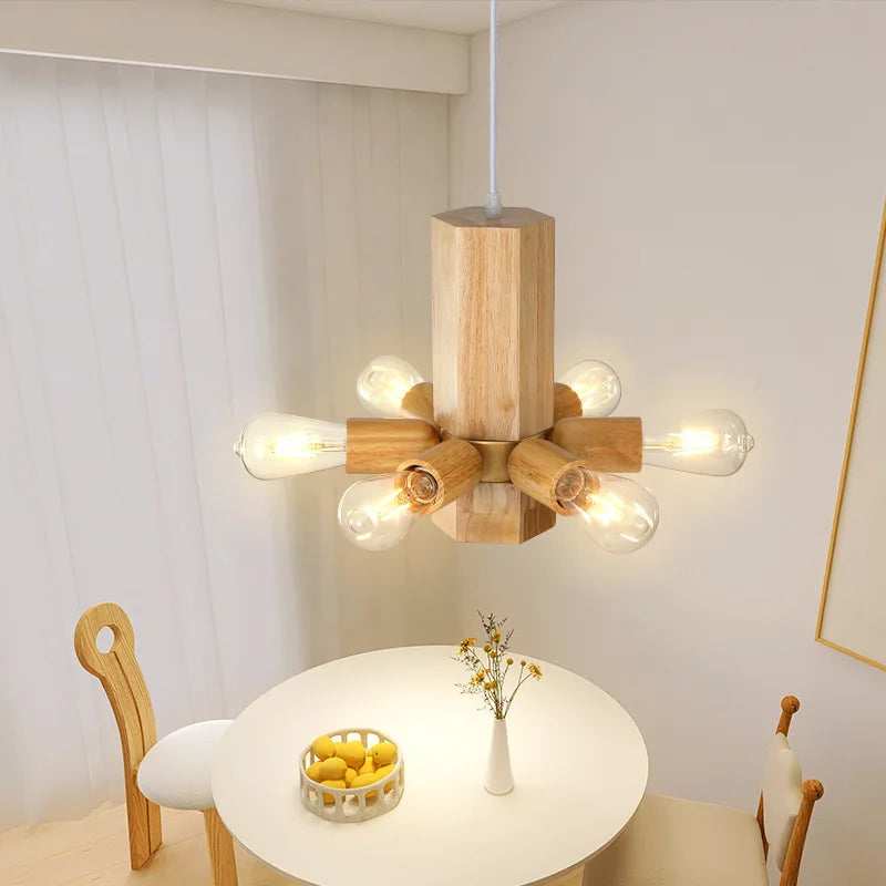 suspension nordique en bois pour décoration intérieure élégante - vue 3 sur 11