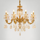 lustre moderne à led en cristal et cuivre