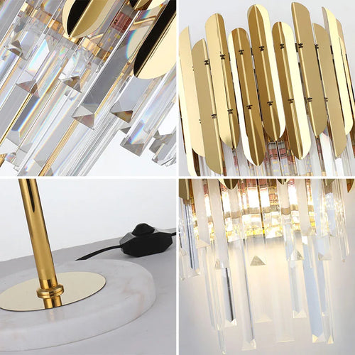 Applique murale LED en cristal doré moderne - vue 7 sur 18