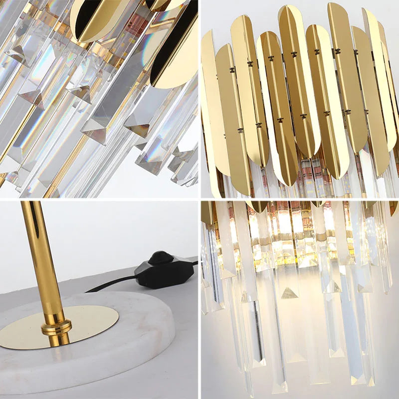 Applique murale LED en cristal doré moderne - vue 6 sur 18