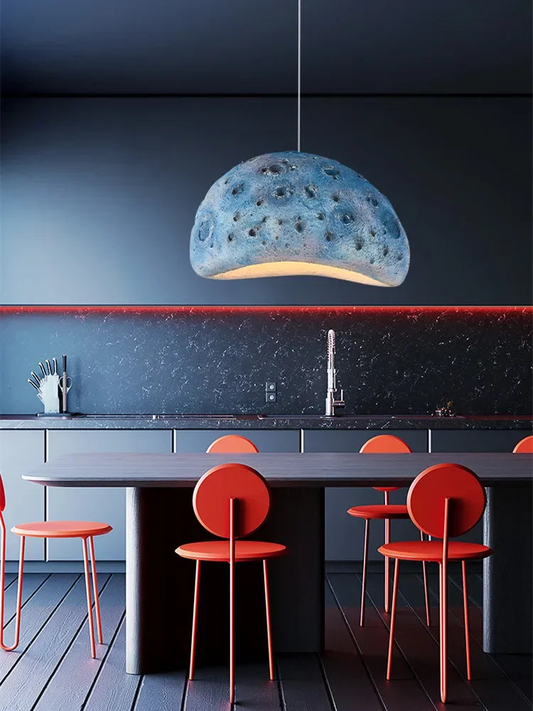 Minimalist wabi-sabi LED chandelier for loft and cafe decor - vue 5 sur 9