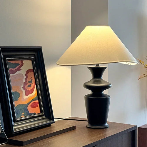lampes de table modernes en bois et tissu pour décoration intérieure - vue 5 sur 15