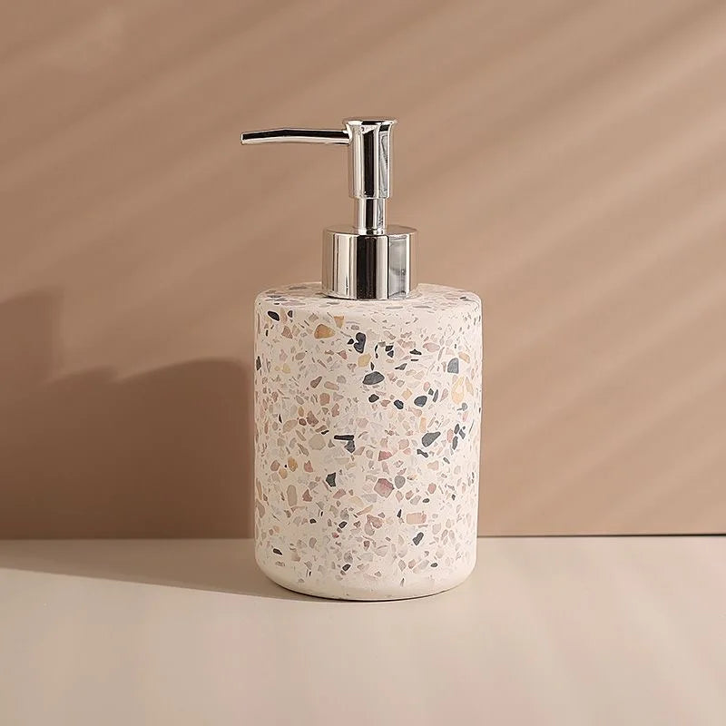 bouteille de lotion en terrazzo pour gel douche et savon - vue 7 sur 7