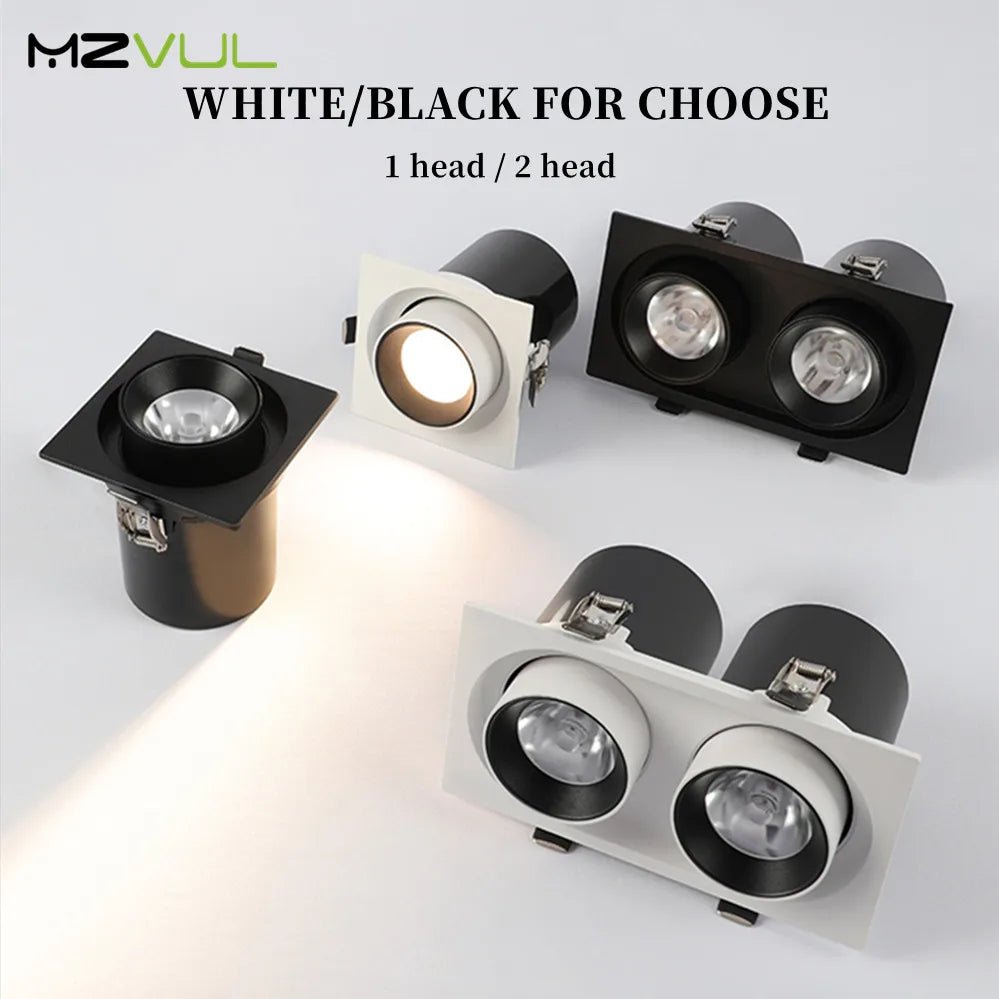 spot led encastré rotatif 360° carré extensible - vue 5 sur 10