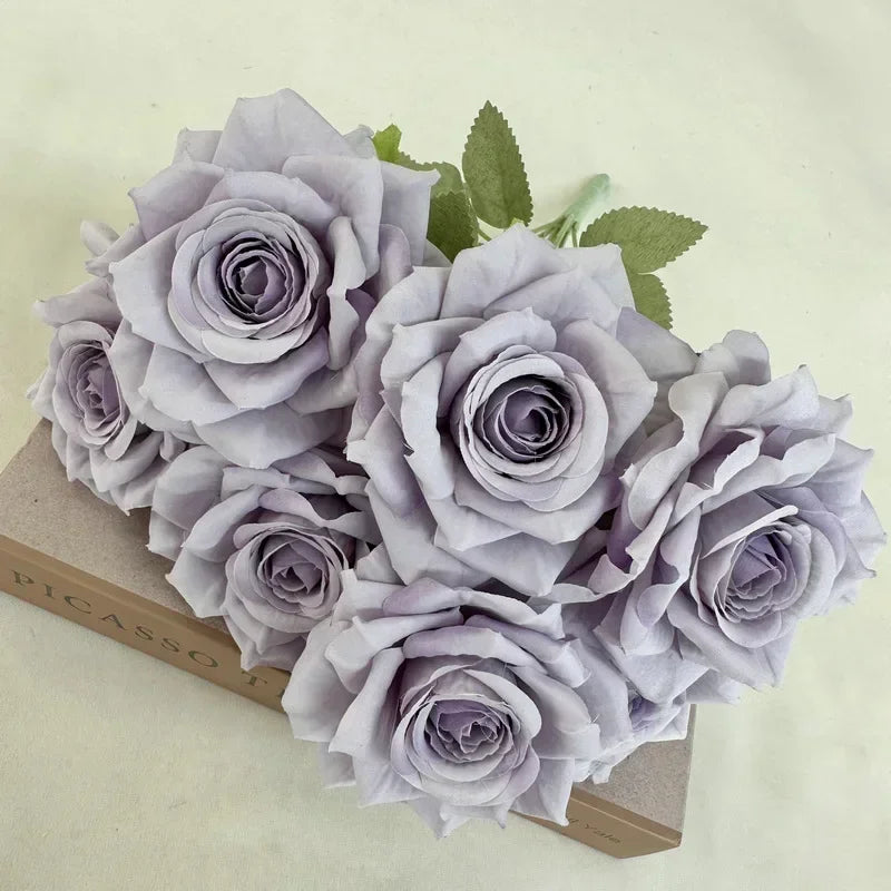 bouquet de roses artificielles en soie pour décoration festive - vue 14 sur 15