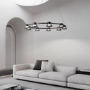 Italian minimalist glass chandelier for modern interiors