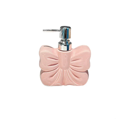 1pc, Ceramics Bowknot Lotion Press Bottle, Household Bathroom Shower Gel Bottle, Plastic Pump Head, Bathroom Liquid Dispenser - vue 7 sur 9