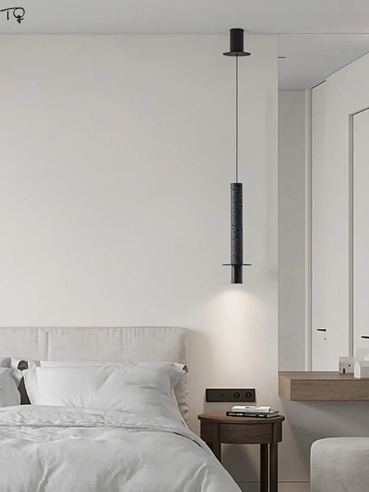 lampe suspendue moderne en pierre à trou noir idéale pour bar ou studio - vue 4 sur 9