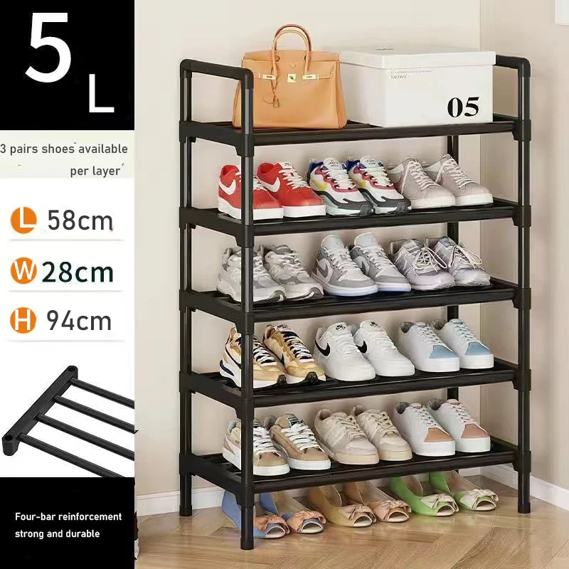 étagère à chaussures en métal design peu encombrante pour rangement pratique - vue 9 sur 11