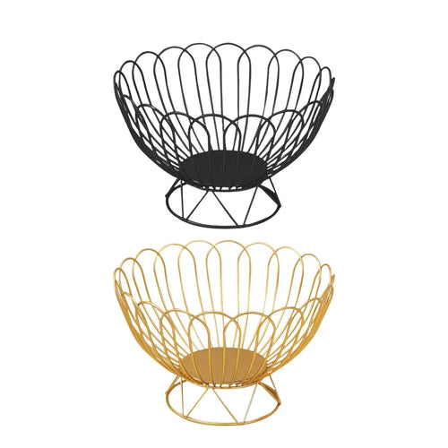 Iron Wire Fruit Basket, Fruit Storage Bowls Decorative Stand for Kitchen Counter - vue 3 sur 8
