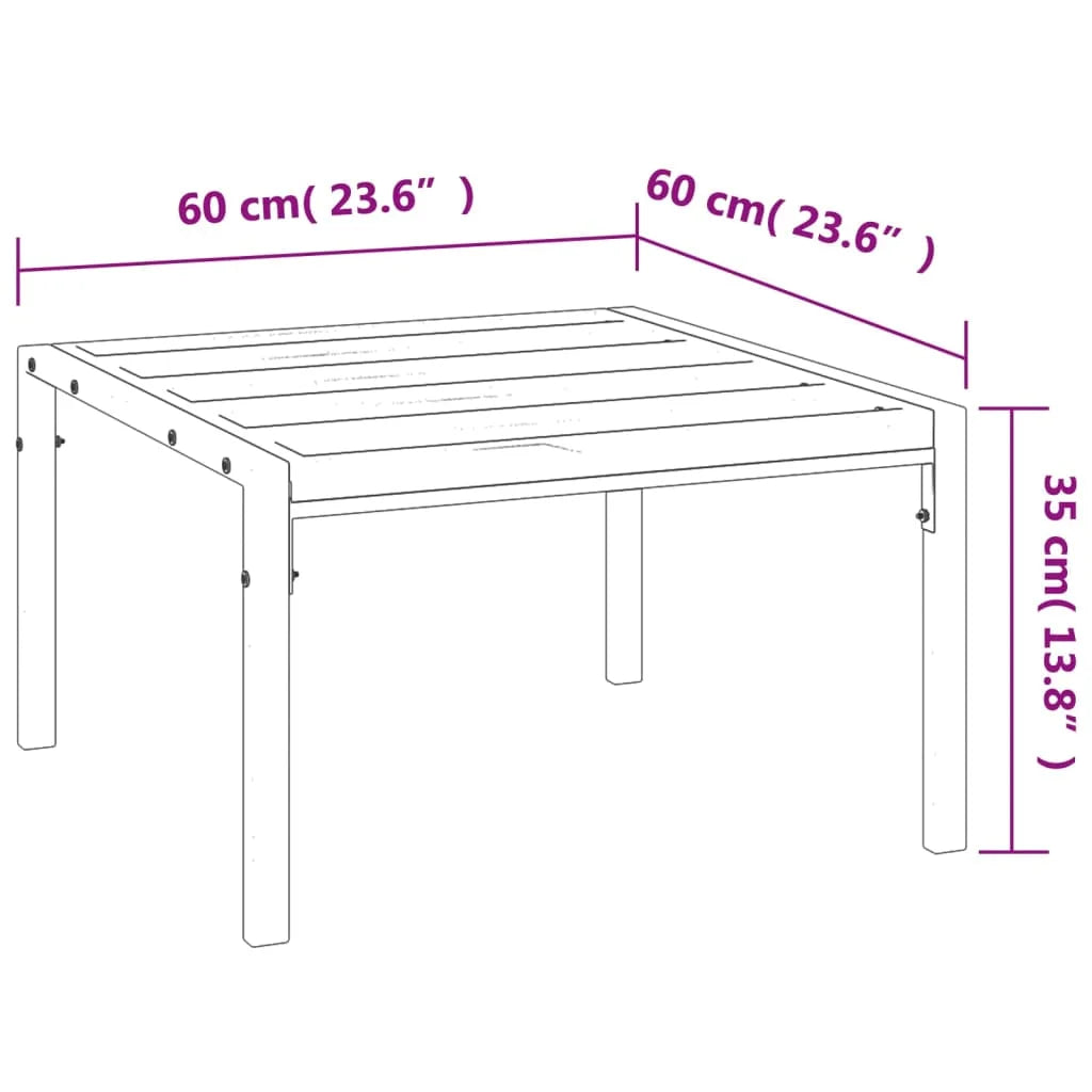 Black Garden Coffee Table 60x60x35 cm Steel, Good Quality Outdoor Products for patio, pool, terrace, garden, modern sofa - vue 5 sur 5