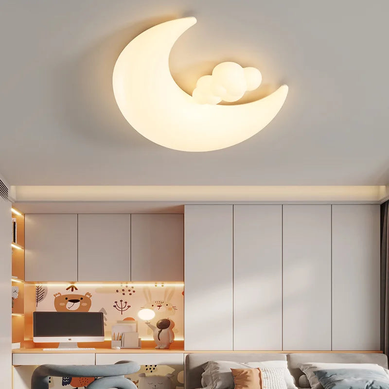 Cartoon Children's Ceiling Lamp Bedroom Ceiling Light Astronaut Star Cloud Moon Lights for Girl Boy Student Baby Room Lighting - vue 3 sur 9