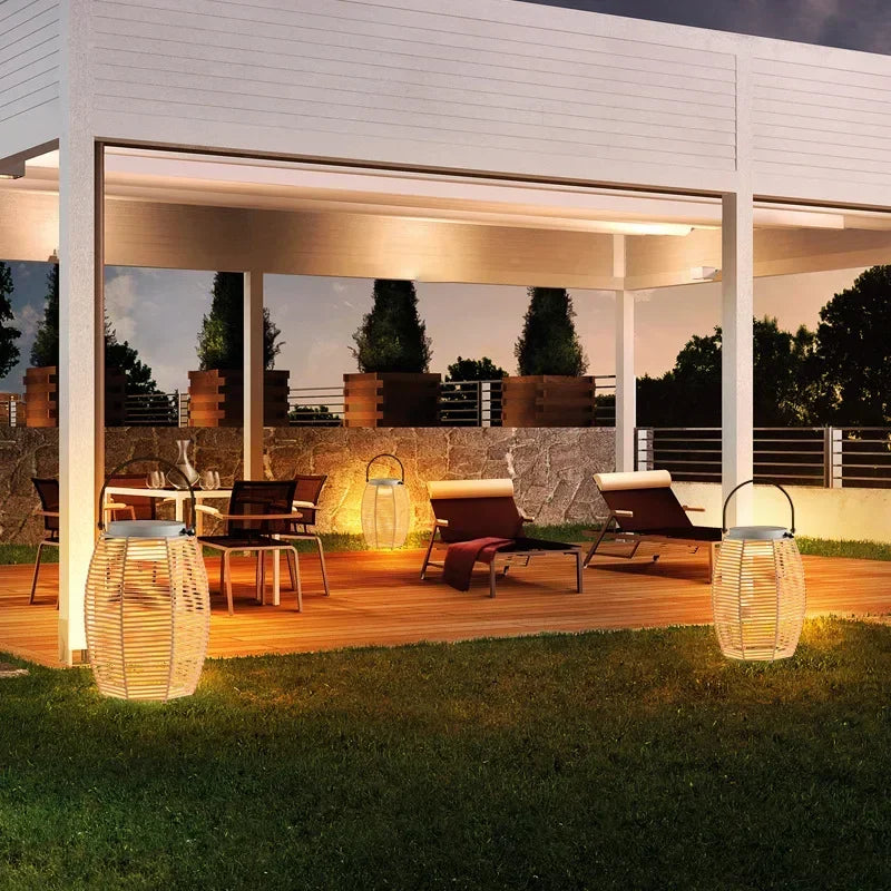 lampes extérieures solaires modernes pour jardins et cour - vue 4 sur 8