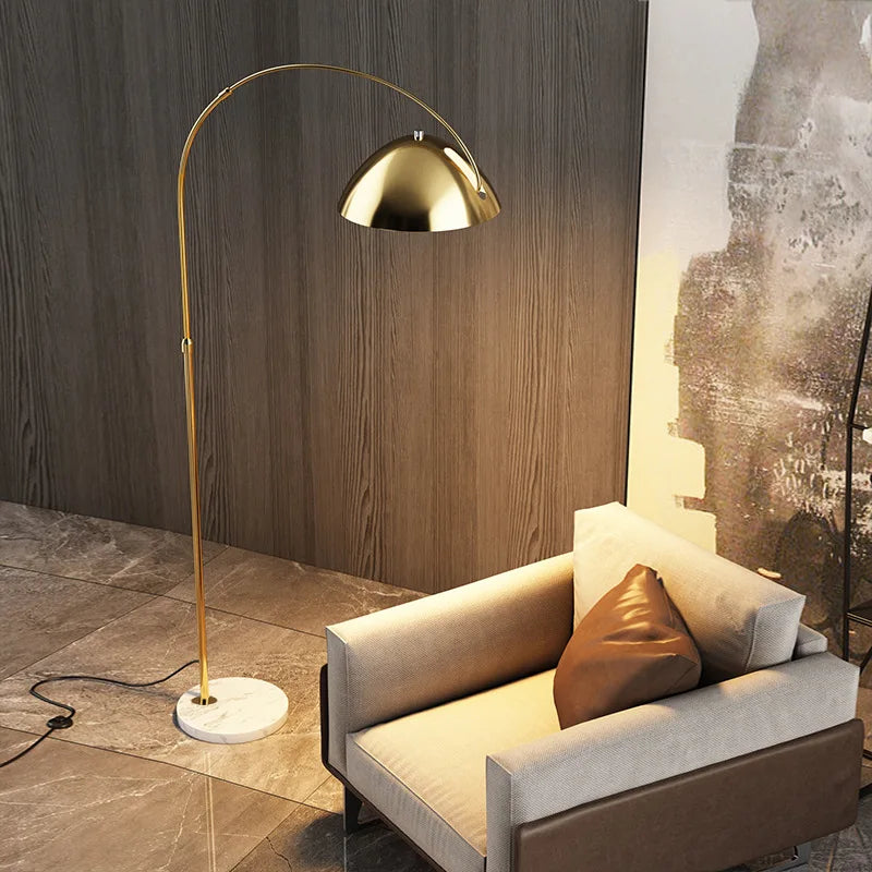 lampadaire led minimaliste en marbre et métal - vue 4 sur 8
