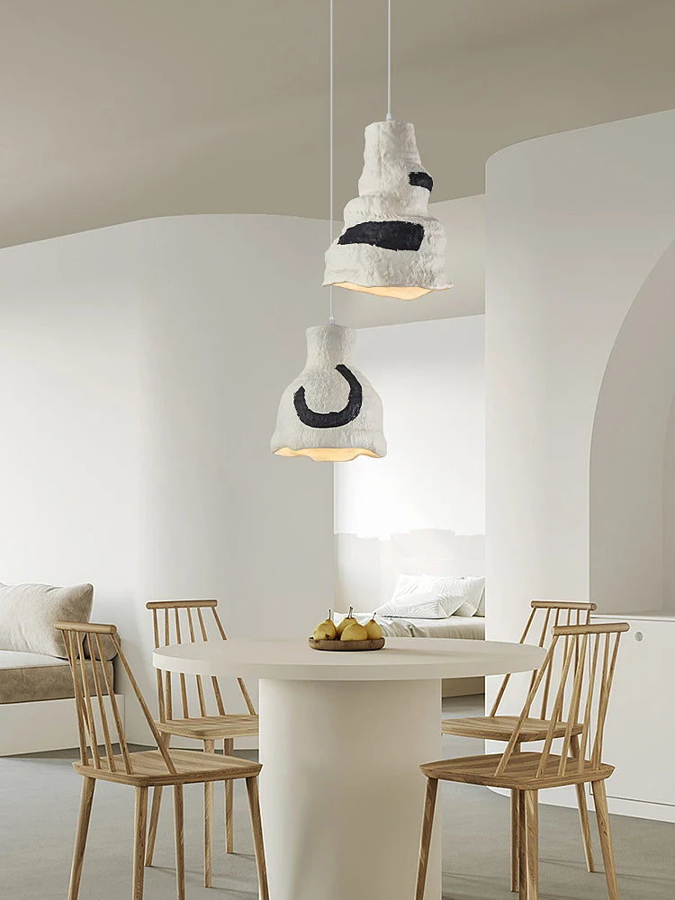 lustre nordique wabi sabi design moderne éclairage décoratif pour café - vue 5 sur 9