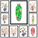 vase aquarelle art mural nordique pour décoration intérieure